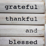 Wooden Faux Books - Grateful Thankful and Blessed