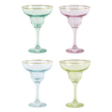 Rainbow Margarita Glasses Set of 4