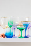 Rainbow Margarita Glasses Set of 4