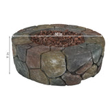 Cast Stone Propane Gas Fire Pit Heater Kit with Lava Rocks - 30" Diameter