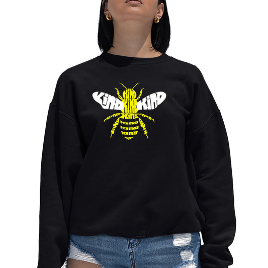 LA Pop Art Women's Word Art Crew Sweatshirt - Bee Kind