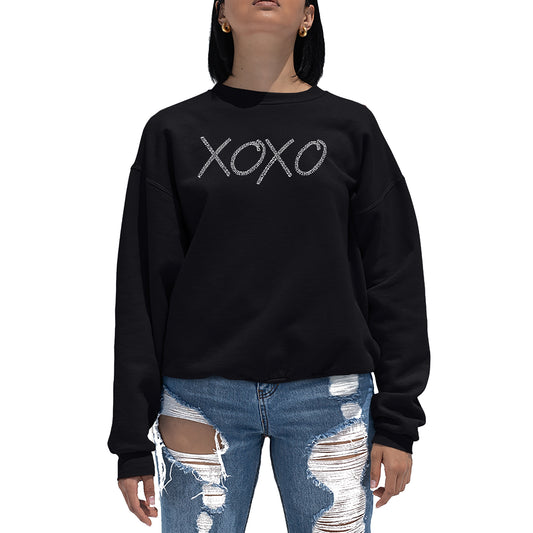 LA Pop Art Women's Word Art Crew Sweatshirt - XOXO