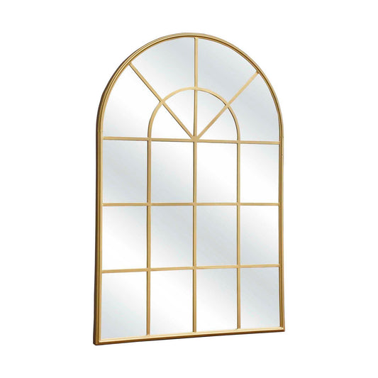 20 Panel Arched Gold Metal Framed Mirror