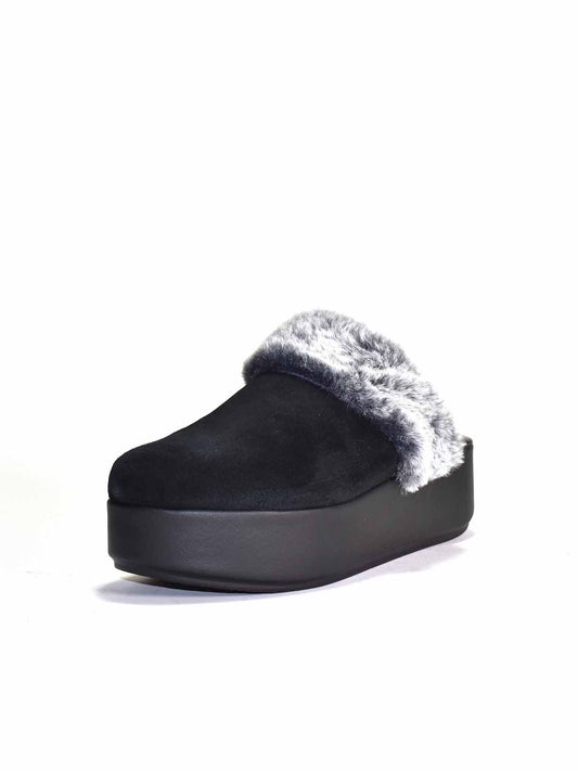 Darby Wedge Clog with Faux Fur Lining