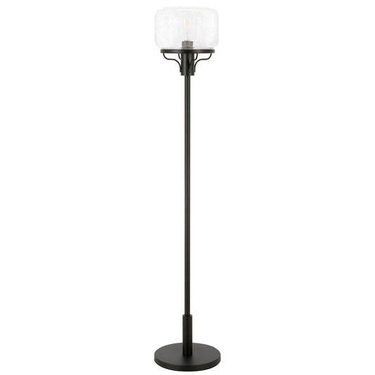 Tatum 62" Tall Globe & Stem Floor Lamp with Seeded Glass Shade
