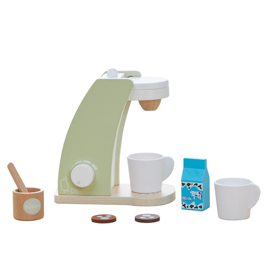 Teamson Kids - Little Chef Frankfurt Wooden Coffee Machine Play Kitchen Accessories- 8 Pcs