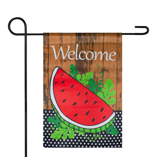 Welcome Watermelon Slice Spring Outdoor Garden Flag