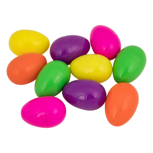 Assorted Multicolored Springtime Fillable Easter Eggs Pack of 10
