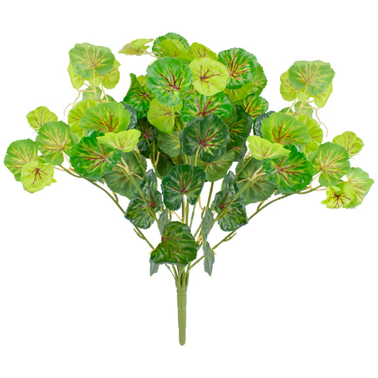 Two Toned Green Begonia Faux Floral Bush, 18.5"
