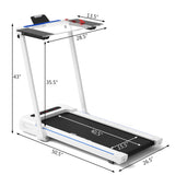 2.25 Horsepower 3-in-1 Folding Treadmill with Table Speaker Remote Home Office