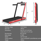 4.75 Horsepower 2 In 1 Folding Treadmill with Remote APP Control