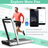 4.75 Horsepower 2 In 1 Folding Treadmill with Remote APP Control