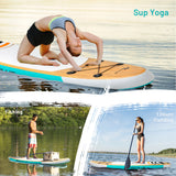 11' Inflatable Stand Up Paddle Surfboard With Bag Aluminum Paddle Pump