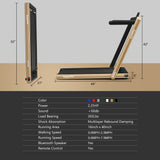 2.25 Horsepower 2 in 1 Folding Treadmill with  APP Speaker Remote Control