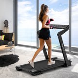 4.0 Horsepower Foldable Electric Treadmill Jogging Machine with Bluetooth