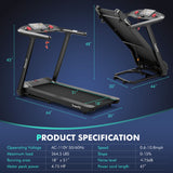 4.75 Horsepower Folding Treadmill with Preset Programs Touch Screen Voice/APP/Remote Control