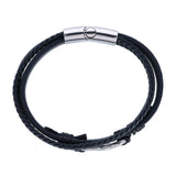 Infinity Triple Band Secure Clasp Leather Bracelet