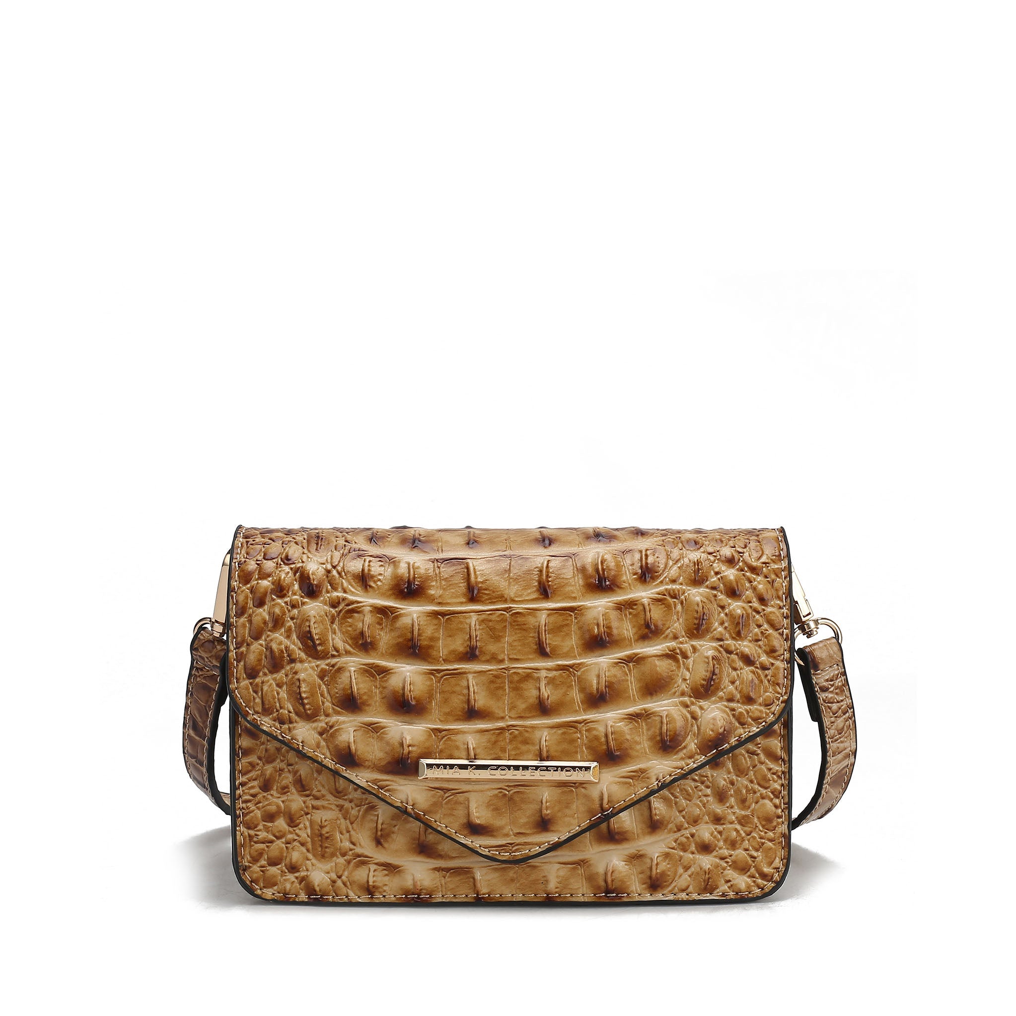  MKF Collection Vanta Solid Croc Saddle Bag - Croco Black - Bonton