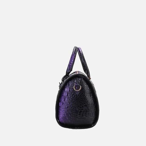 Usal Croc-Embossed Satchel Bag