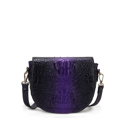 Amalia Croc-Embossed Crossbody Bag
