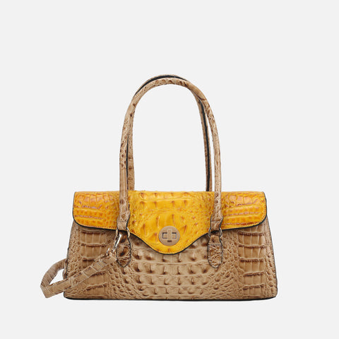 Liviana Croc-Embossed Shoulder Bag