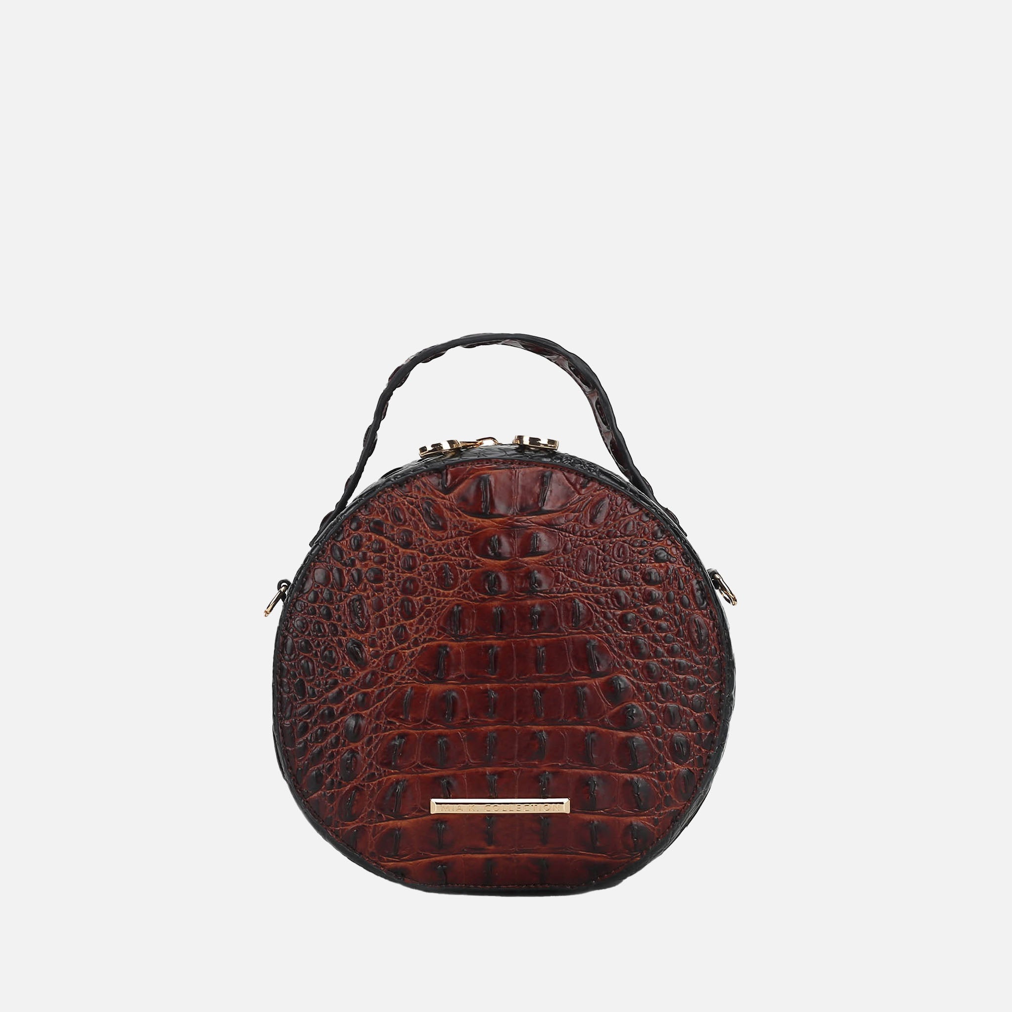  MKF Collection Ynnari Croc Round Crossbody Bag - Croco Black - Bonton