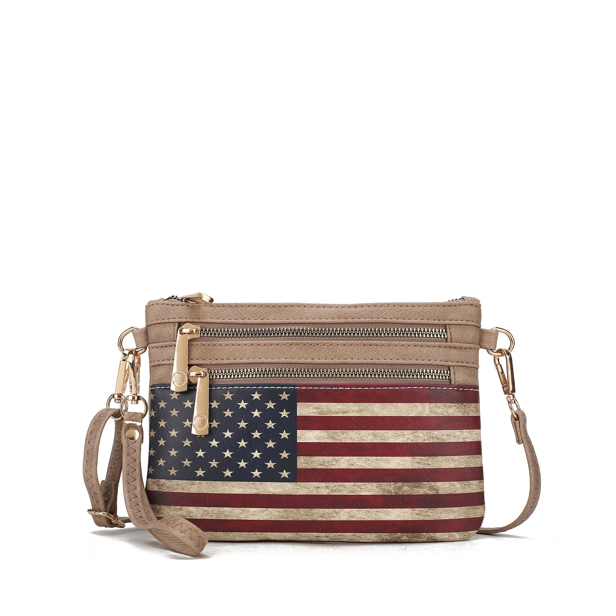  MKF Collection Alisson Printed Flag Crossbody Bag - Black - Bonton