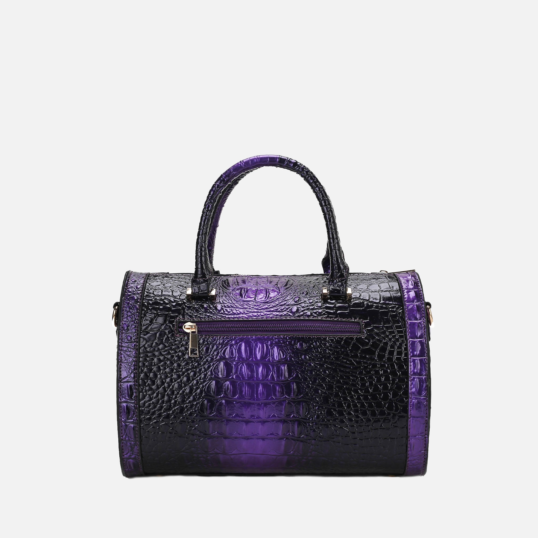  MKF Collection Usal Croc-Embossed Satchel Bag - Croco Navy - Bonton