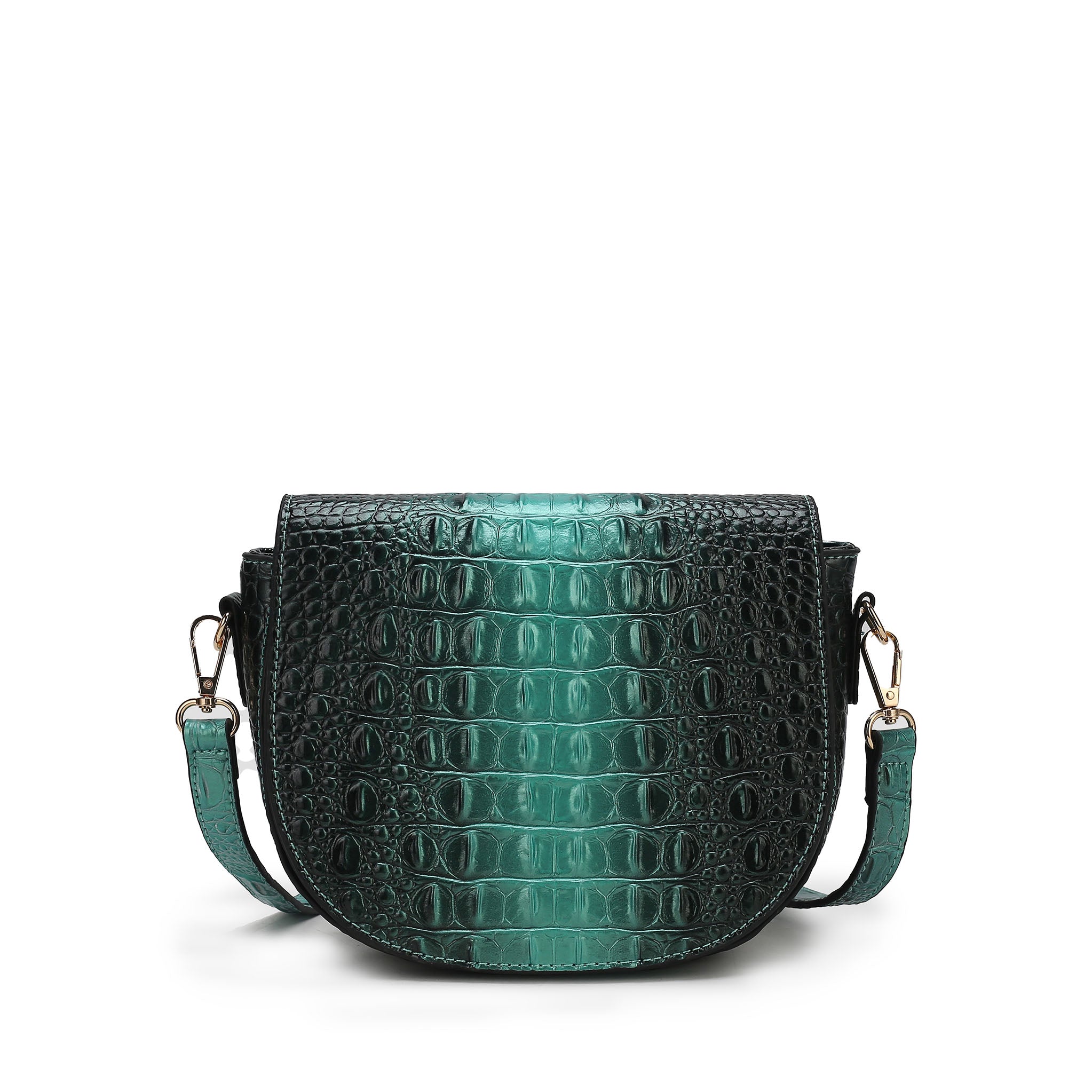  MKF Collection Amalia Croc-Embossed Crossbody Bag - Blue - Bonton
