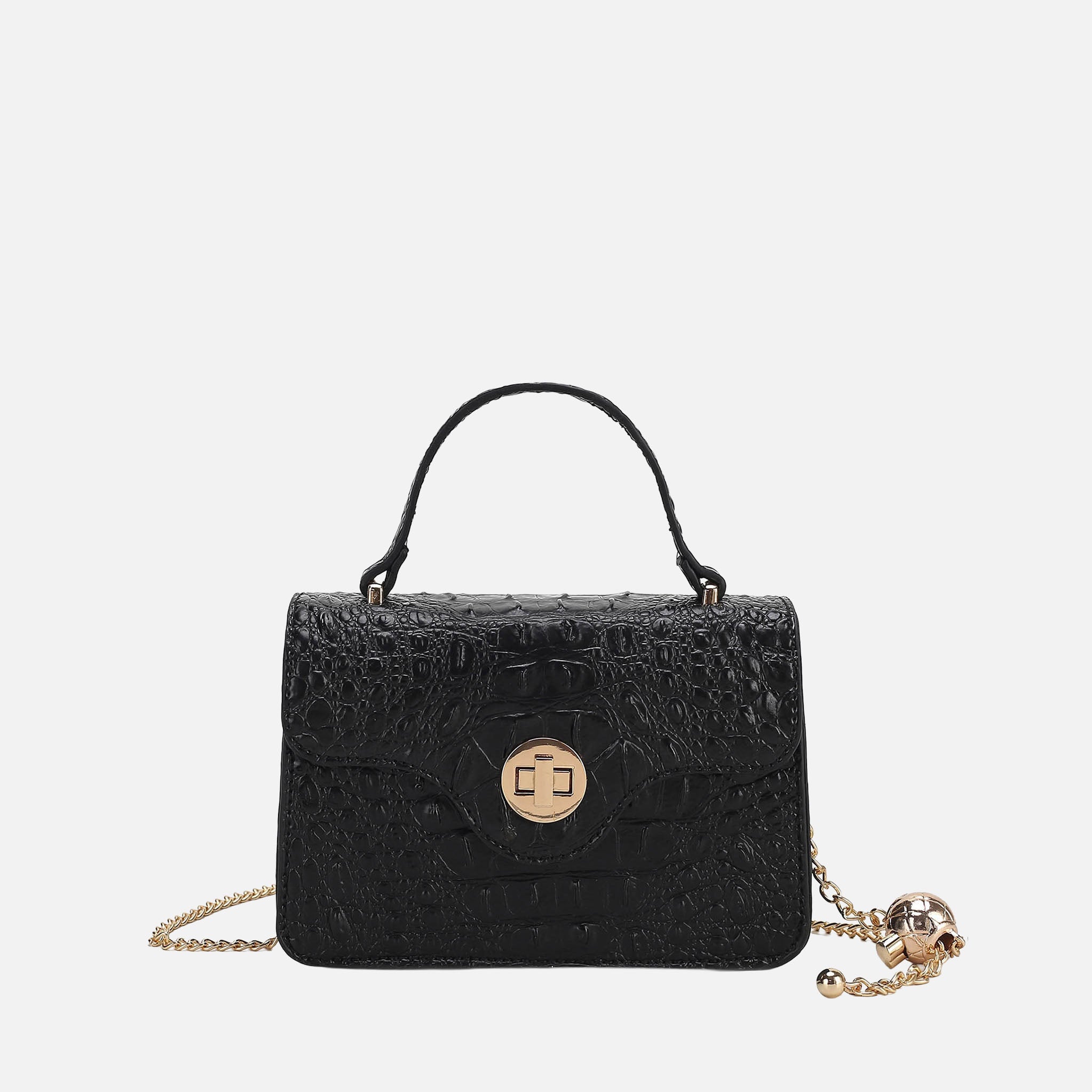  MKF Collection Mae Shoulder Bag - Croco Black - Bonton