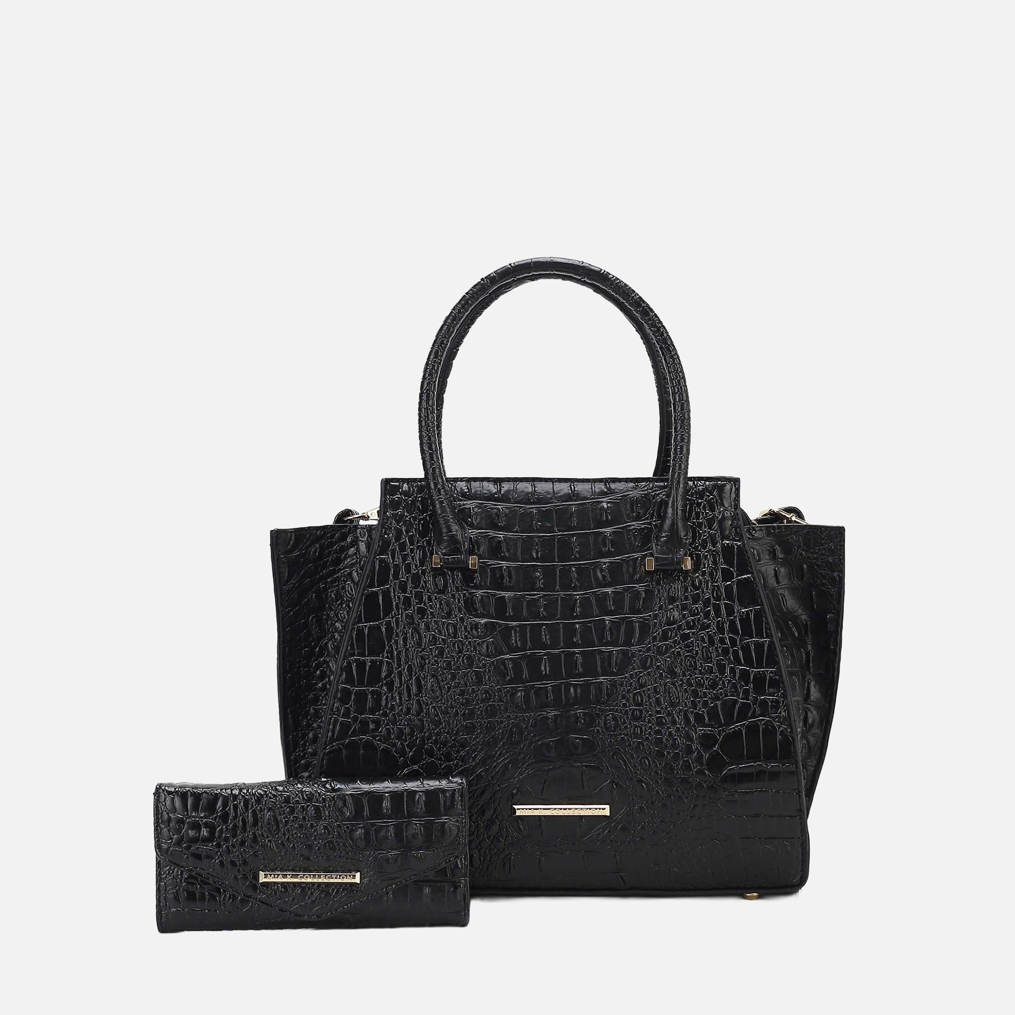  MKF Collection Viridiana Croc Tote Bag and Set - Croco Black - Bonton