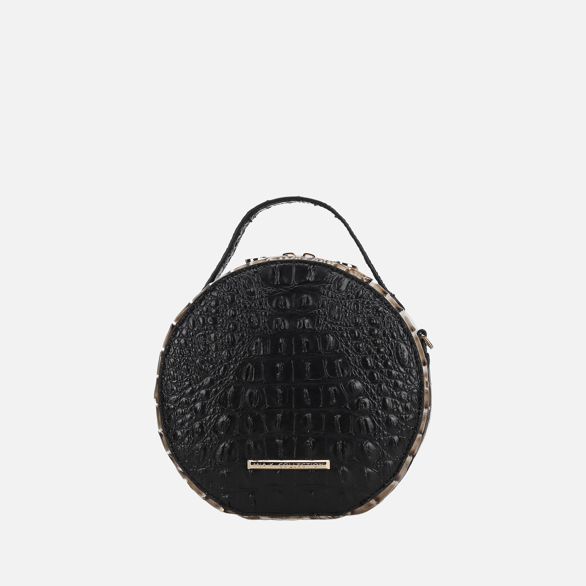  MKF Collection Ynnari Croc Round Crossbody Bag - Croco Black - Bonton