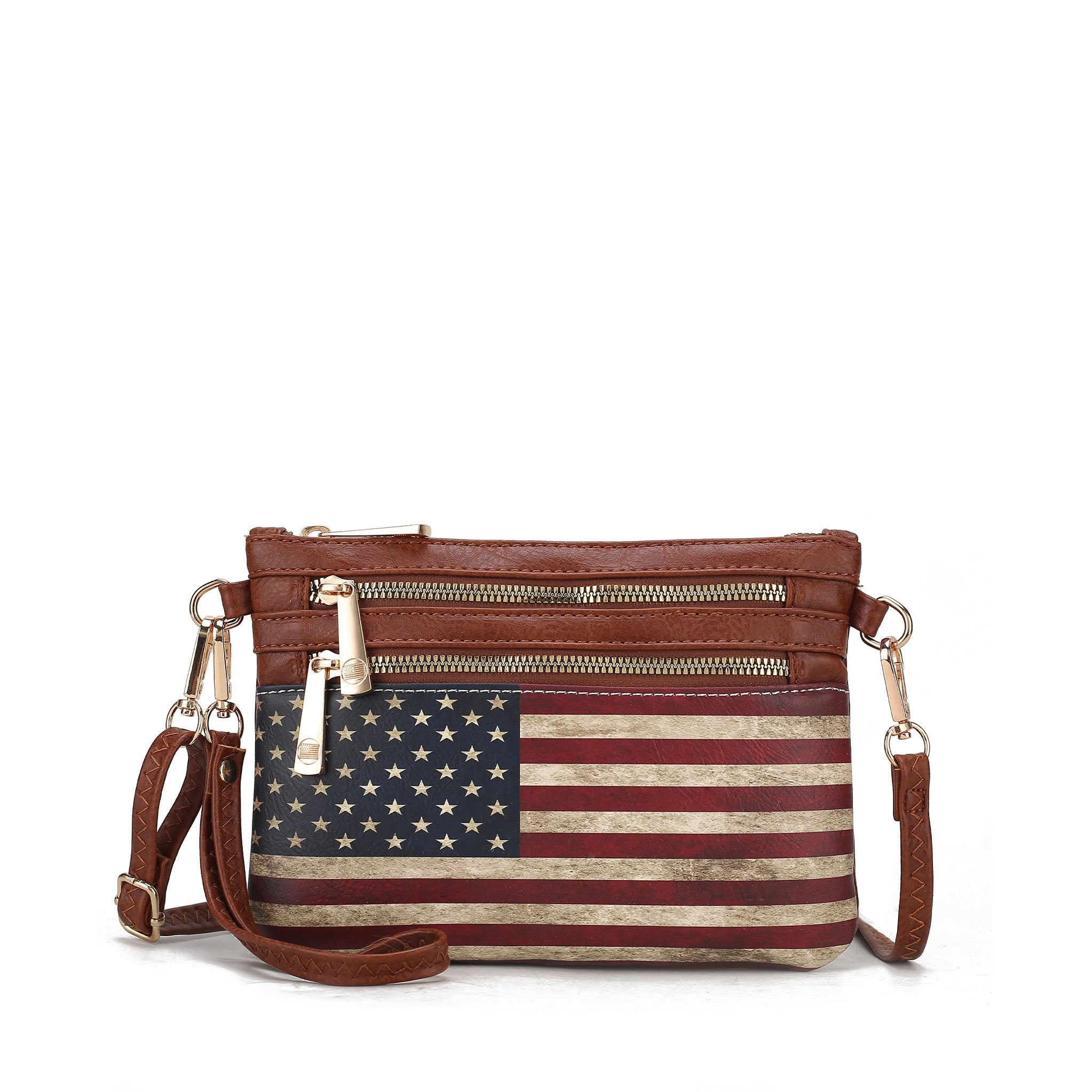  MKF Collection Alisson Printed Flag Crossbody Bag - Black - Bonton
