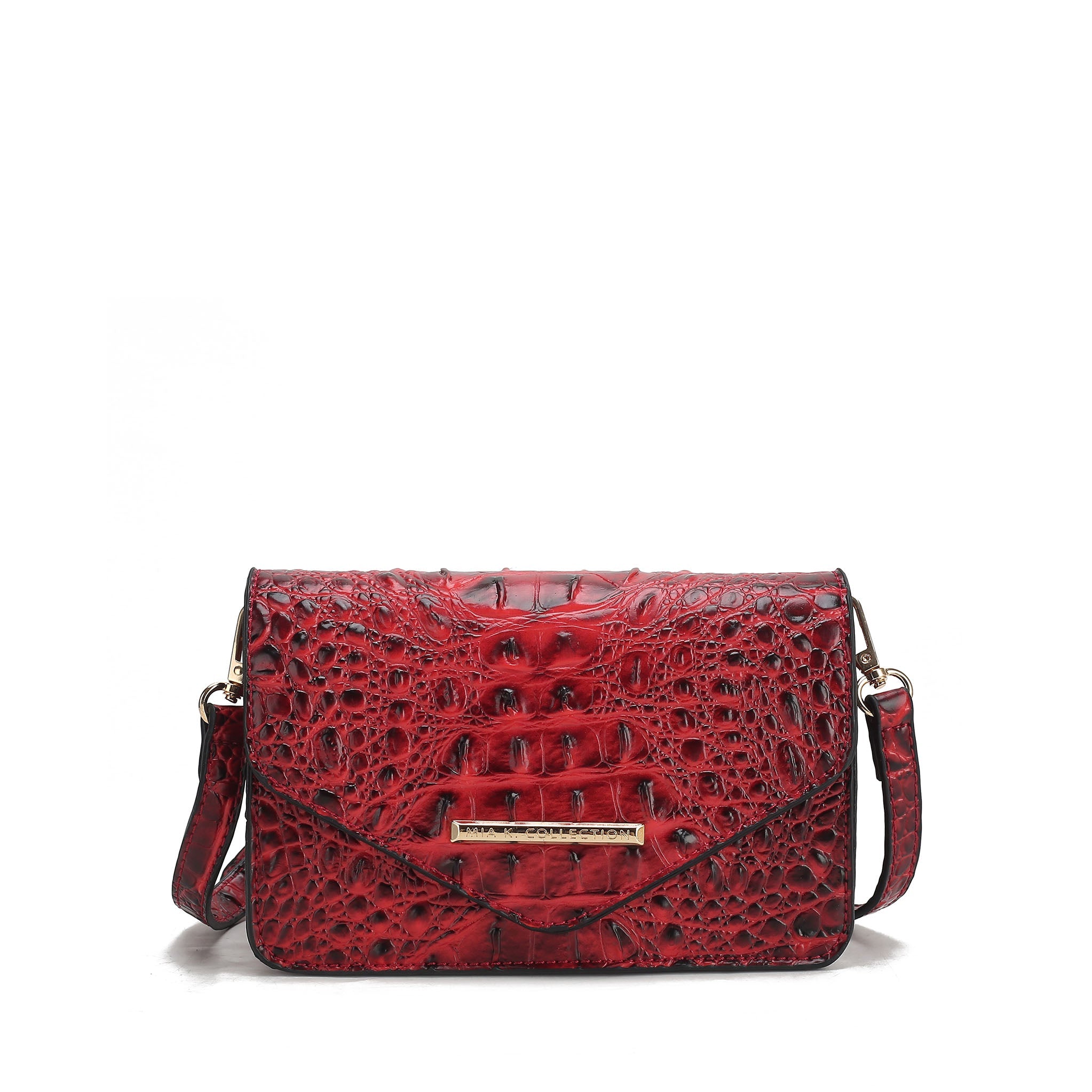  MKF Collection Vanta Solid Croc Saddle Bag - Croco Black - Bonton