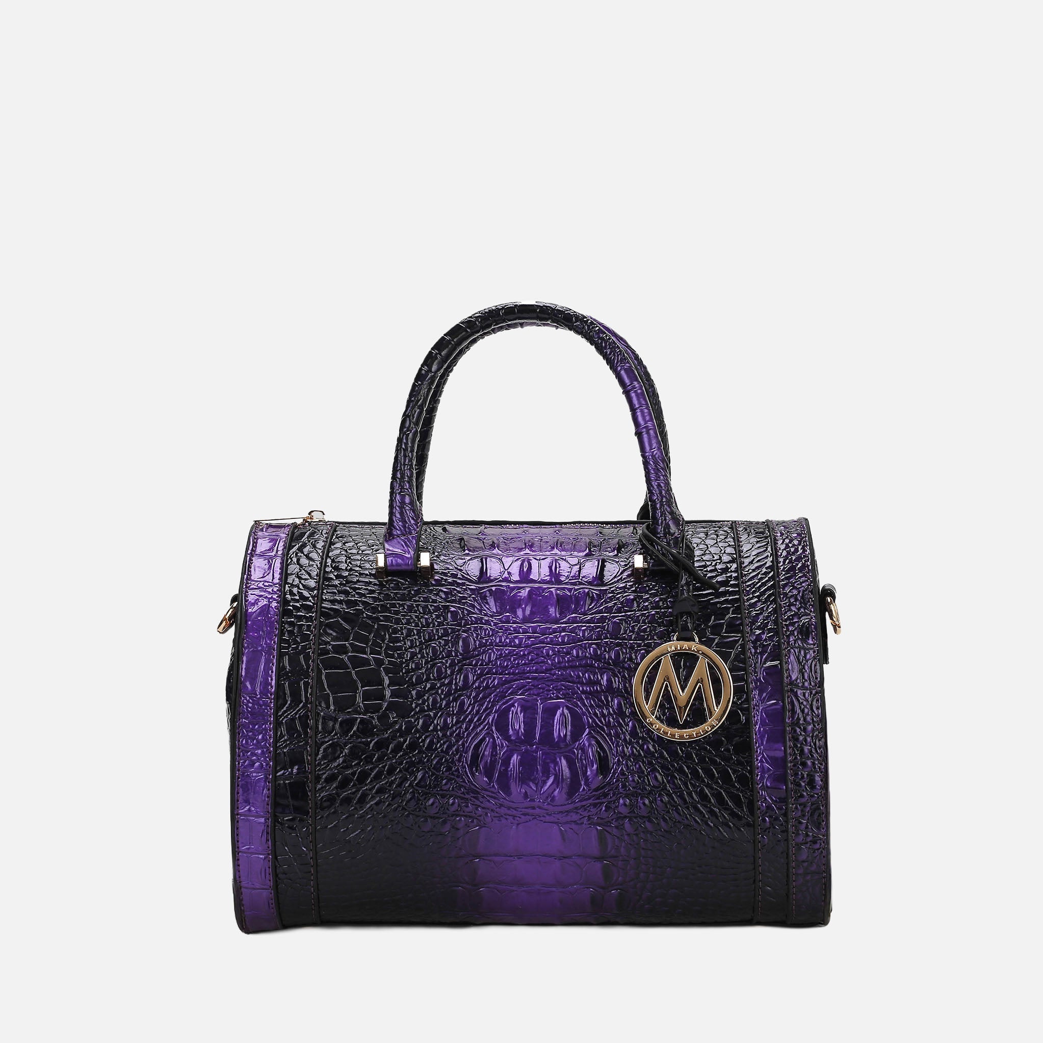  MKF Collection Usal Croc-Embossed Satchel Bag - Croco Navy - Bonton