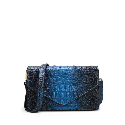 Vanta Croc-Embossed Saddle Bag