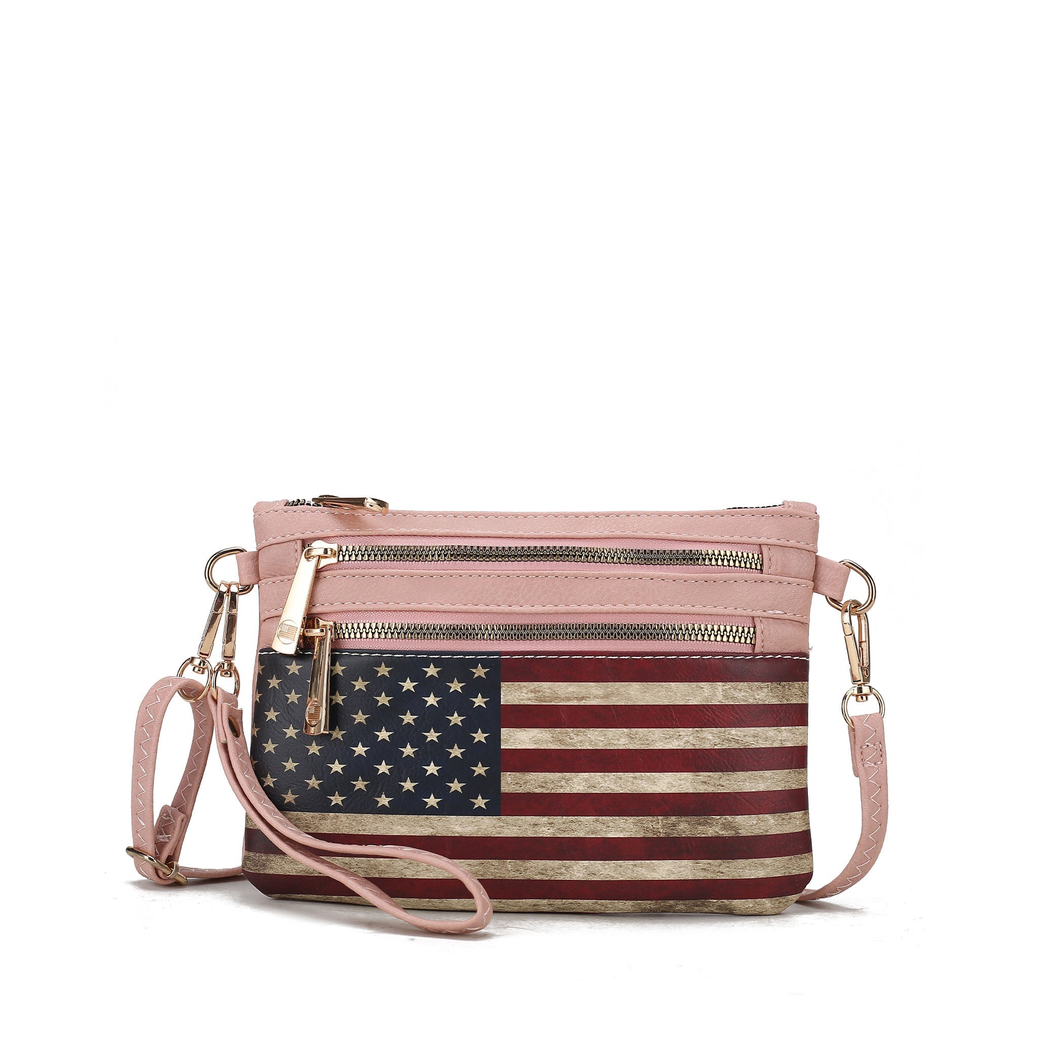 MKF Collection Alisson Printed Flag Crossbody Bag - Black - Bonton