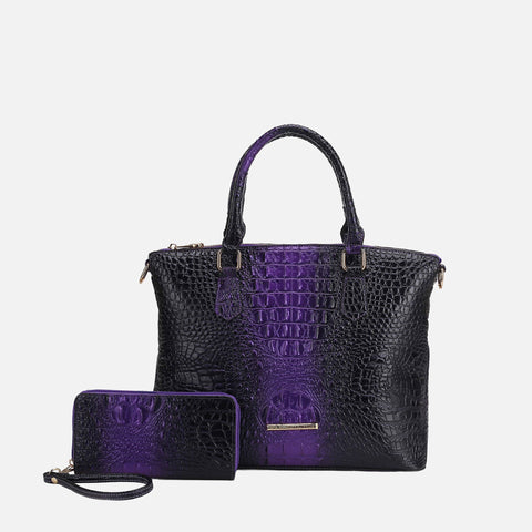Liora Croc-Embossed Tote Bag and Set