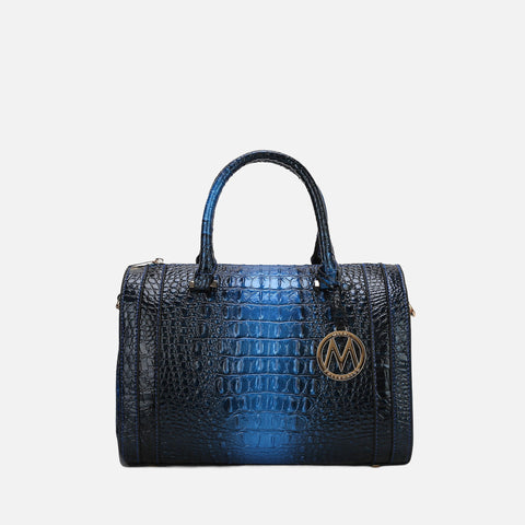 Usal Croc-Embossed Satchel Bag