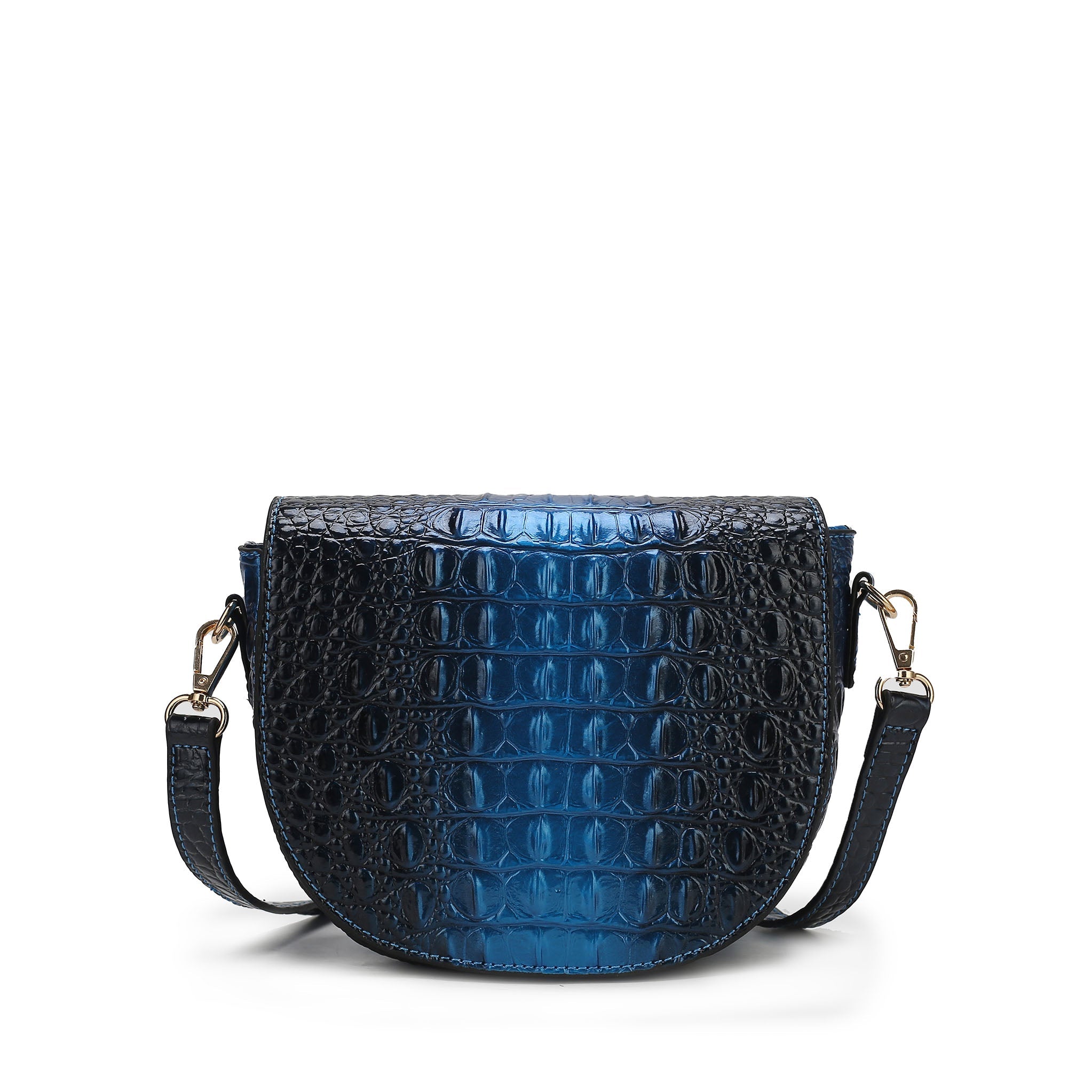  MKF Collection Amalia Croc-Embossed Crossbody Bag - Blue - Bonton