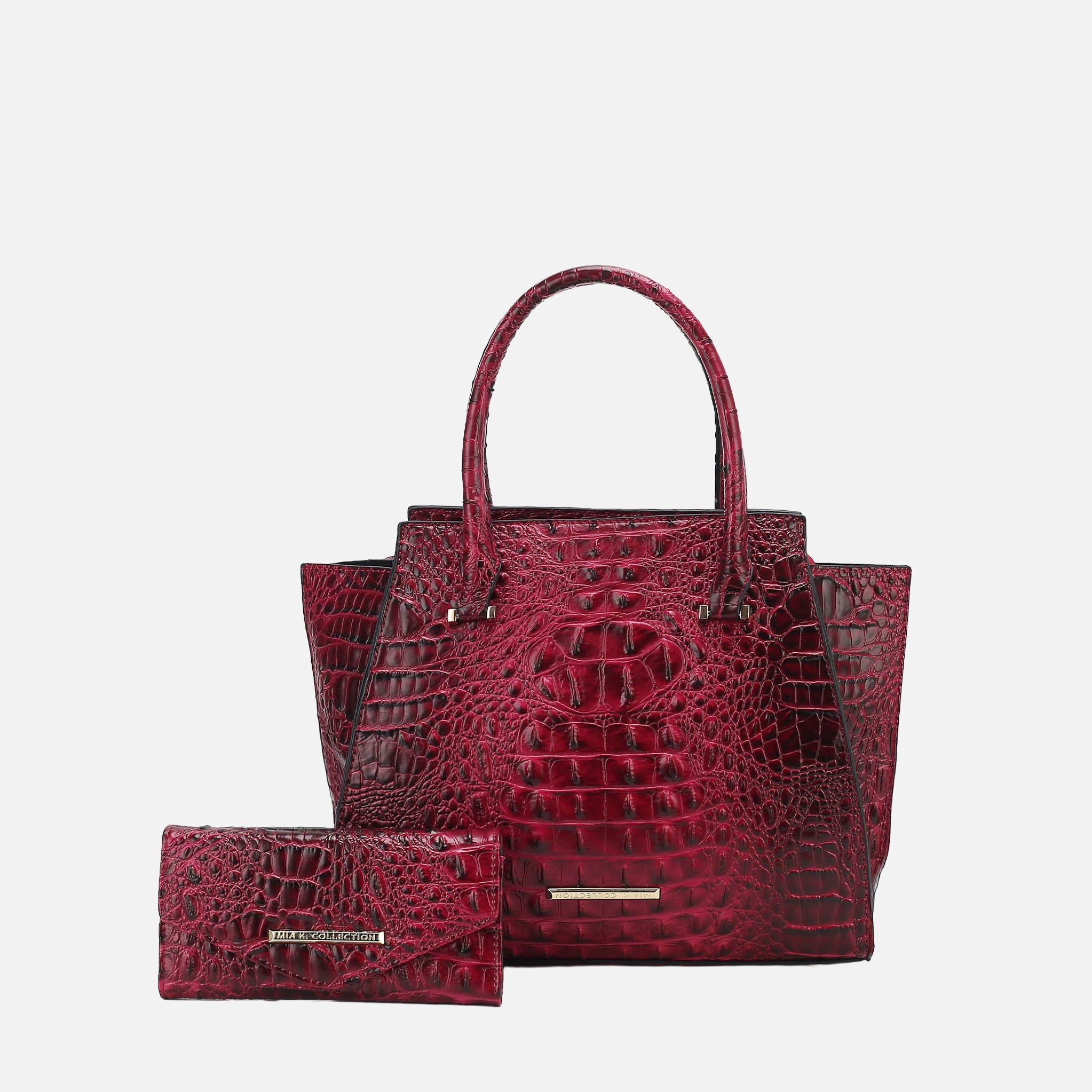  MKF Collection Viridiana Croc Tote Bag and Set - Croco Black - Bonton