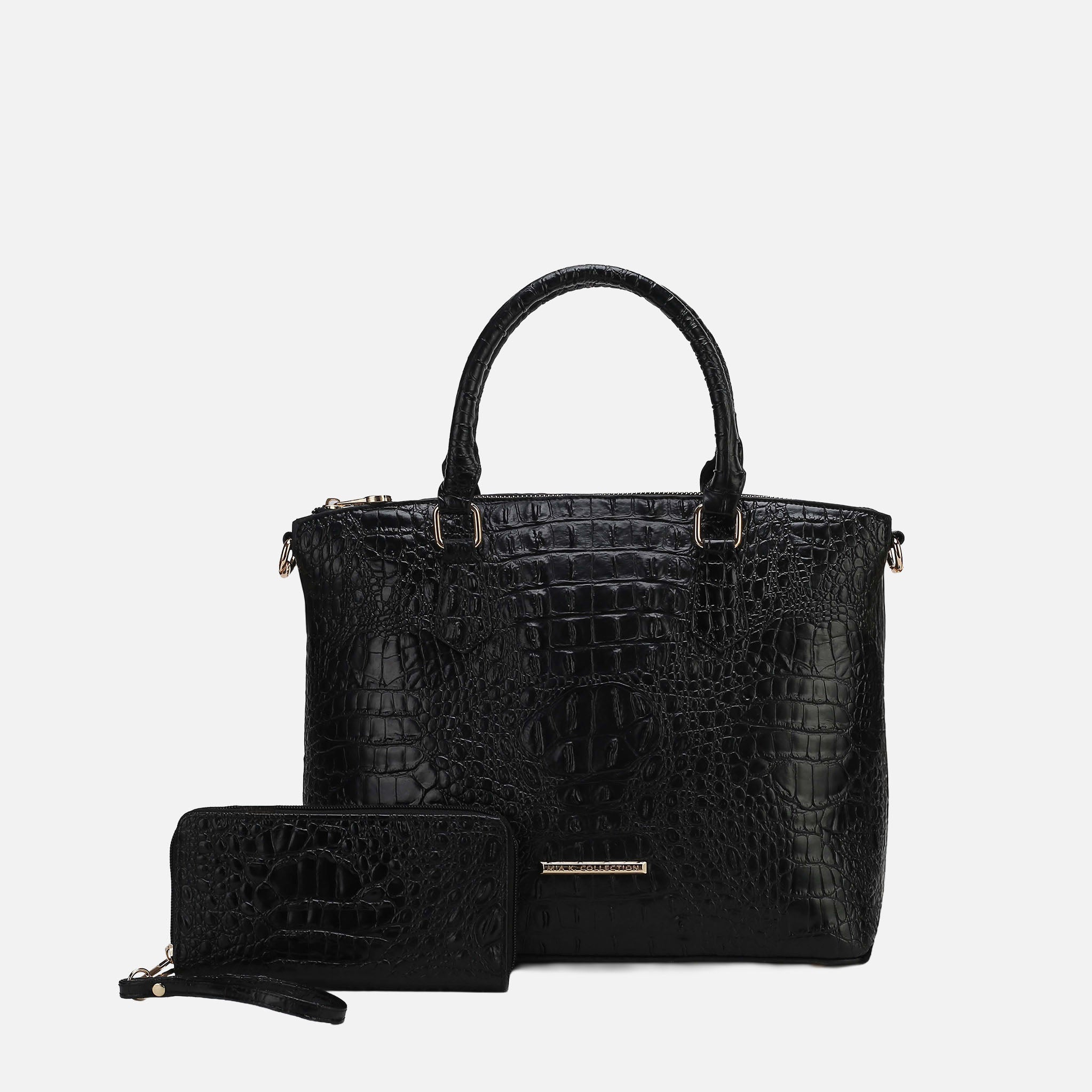  MKF Collection Liora Croc Embossed Tote Bag and Set - Croco Black - Bonton