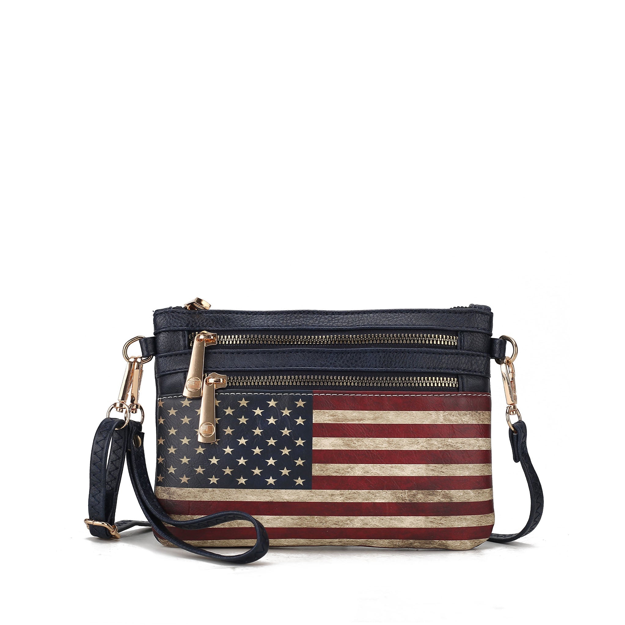  MKF Collection Alisson Printed Flag Crossbody Bag - Black - Bonton