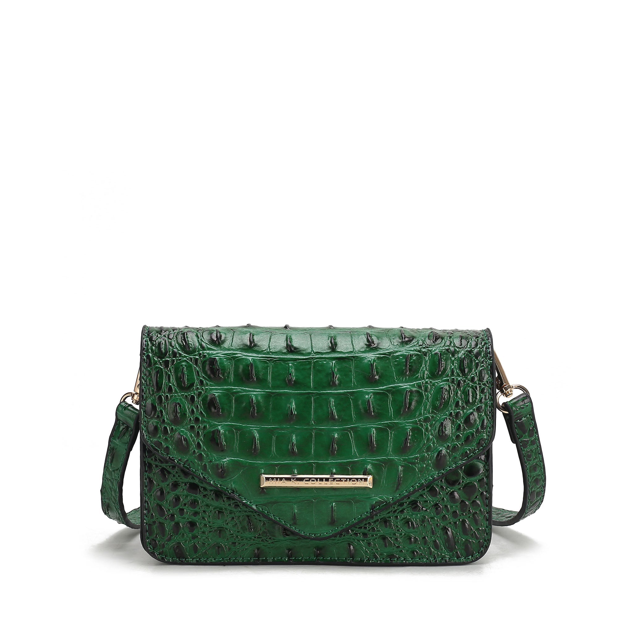  MKF Collection Vanta Solid Croc Saddle Bag - Croco Black - Bonton