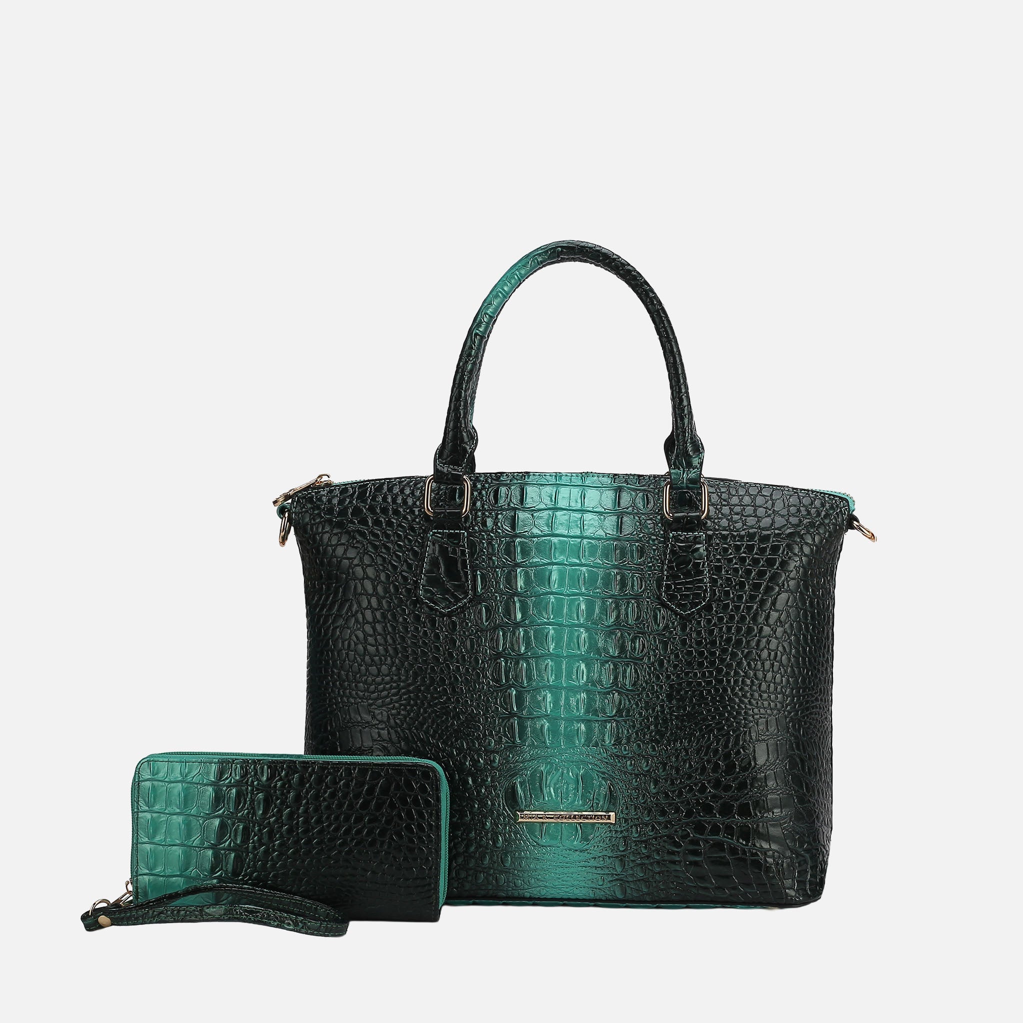 MKF Collection Liora Croc-Embossed Tote Bag and Set - Croco Navy - Bonton