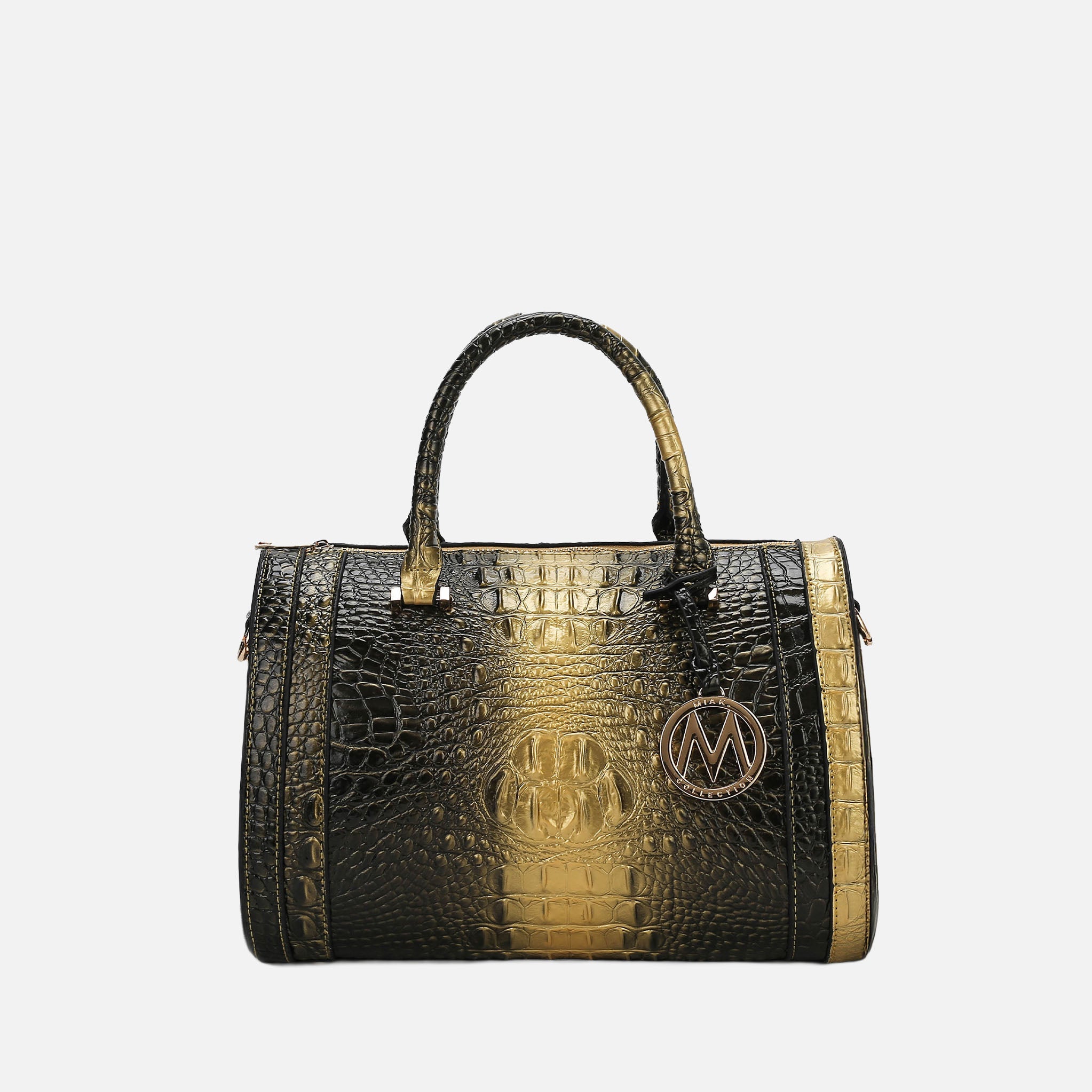 MKF Collection Usal Croc-Embossed Satchel Bag - Croco Navy - Bonton