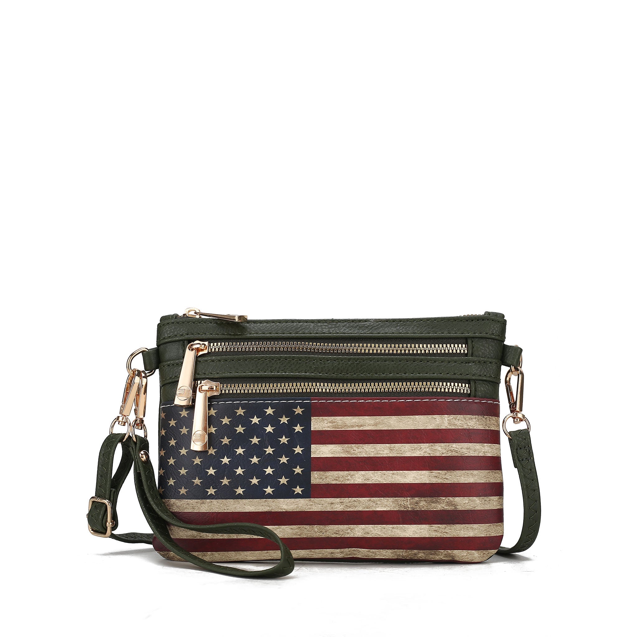  MKF Collection Alisson Printed Flag Crossbody Bag - Black - Bonton