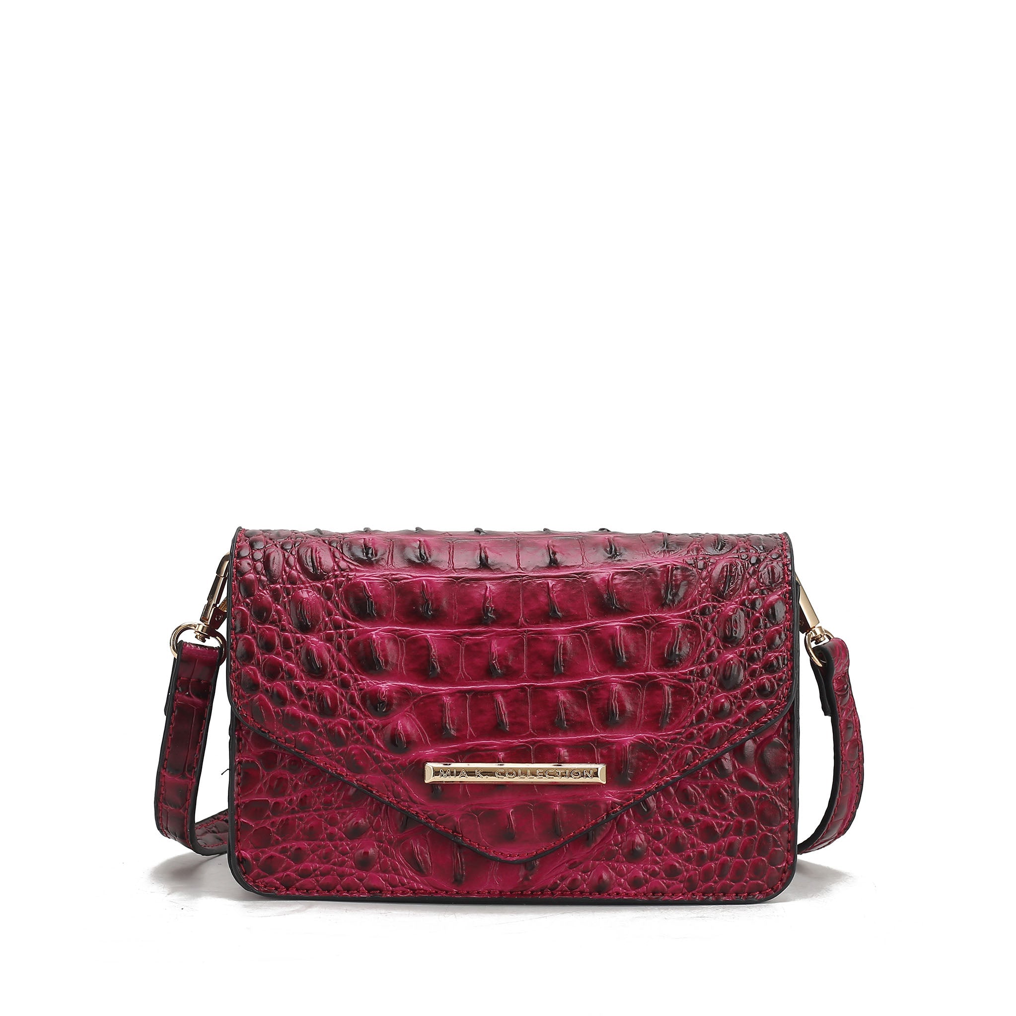  MKF Collection Vanta Solid Croc Saddle Bag - Croco Black - Bonton