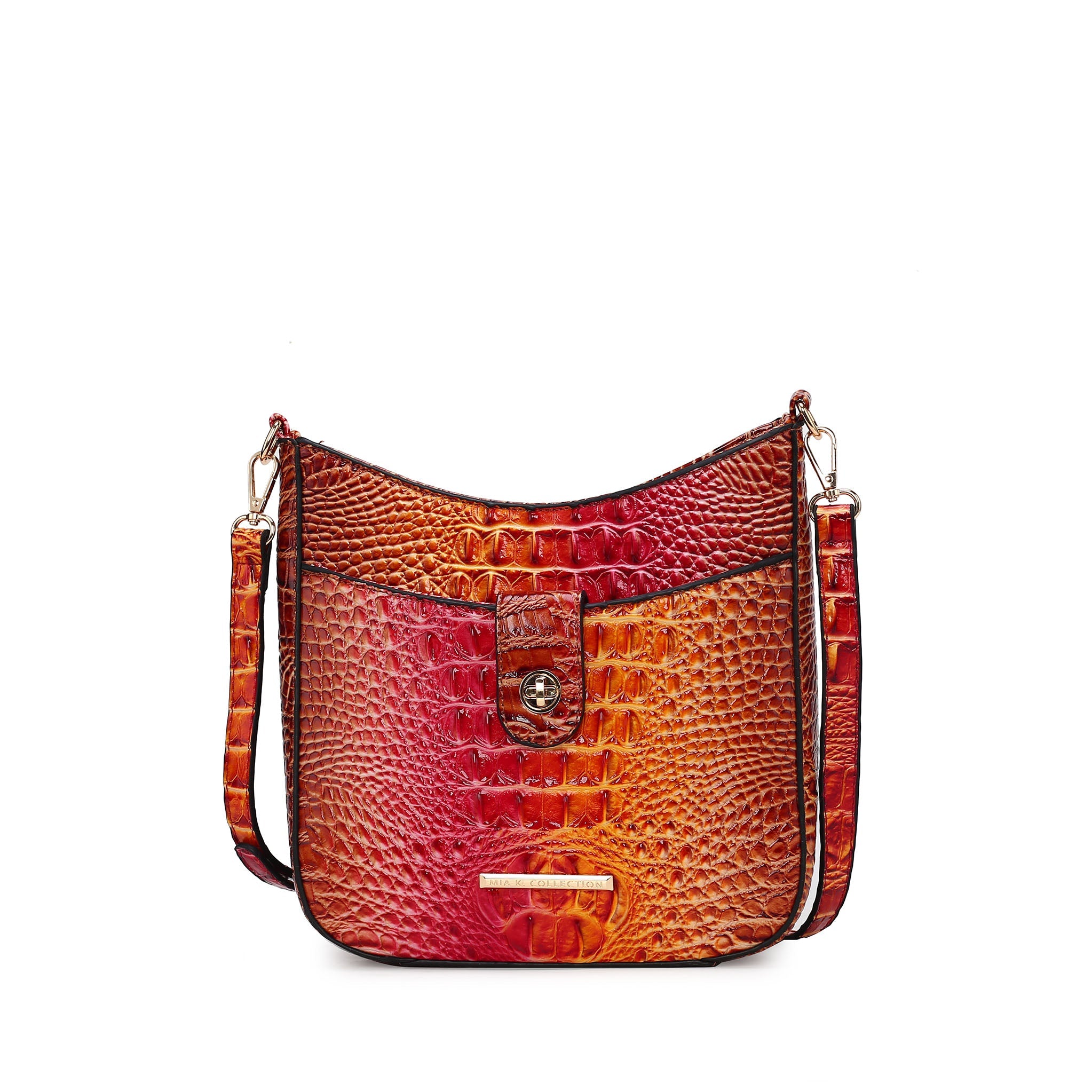  MKF Collection Giovana Gradient Croc Crossbody Bag - Croc Brown - Bonton
