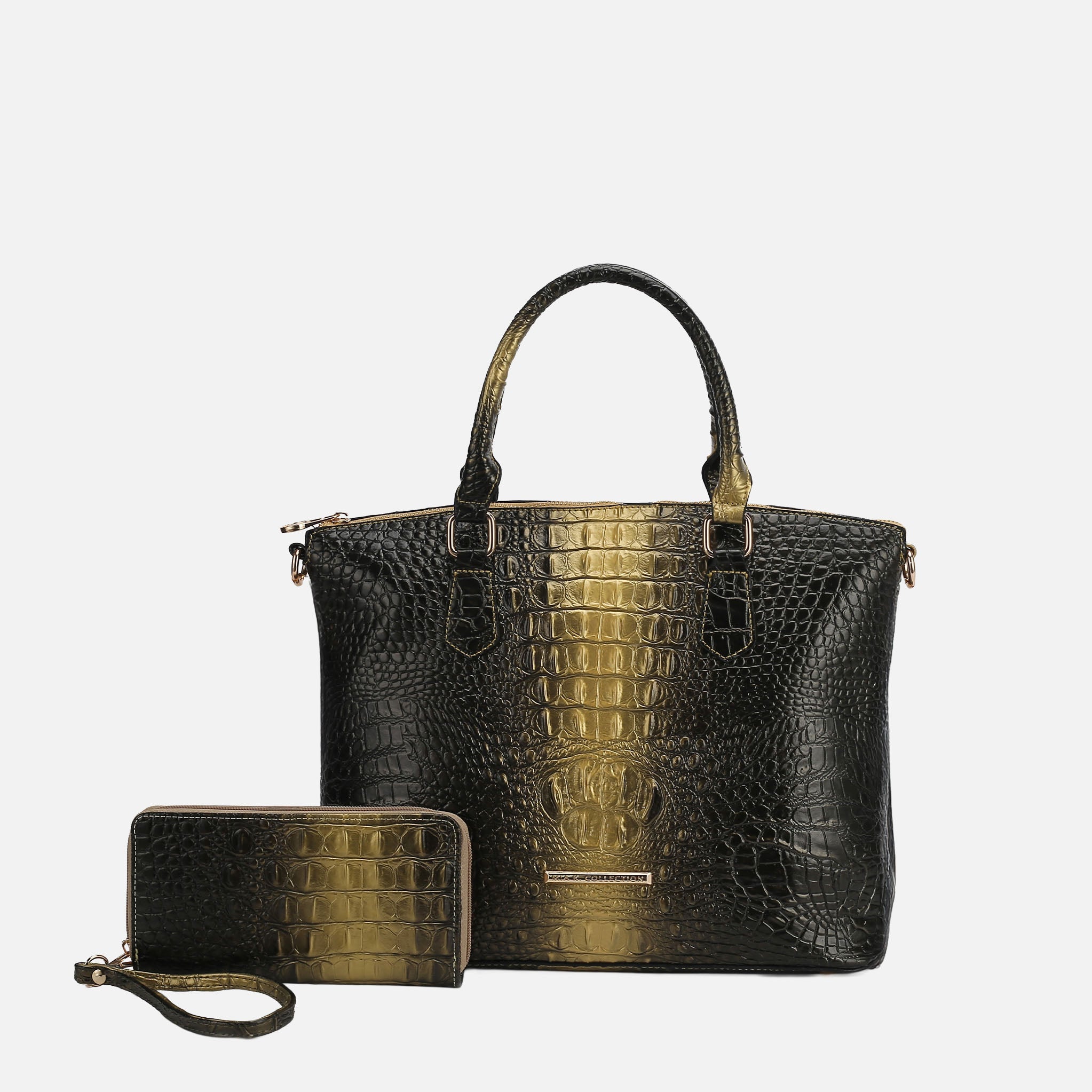  MKF Collection Liora Croc-Embossed Tote Bag and Set - Croco Navy - Bonton